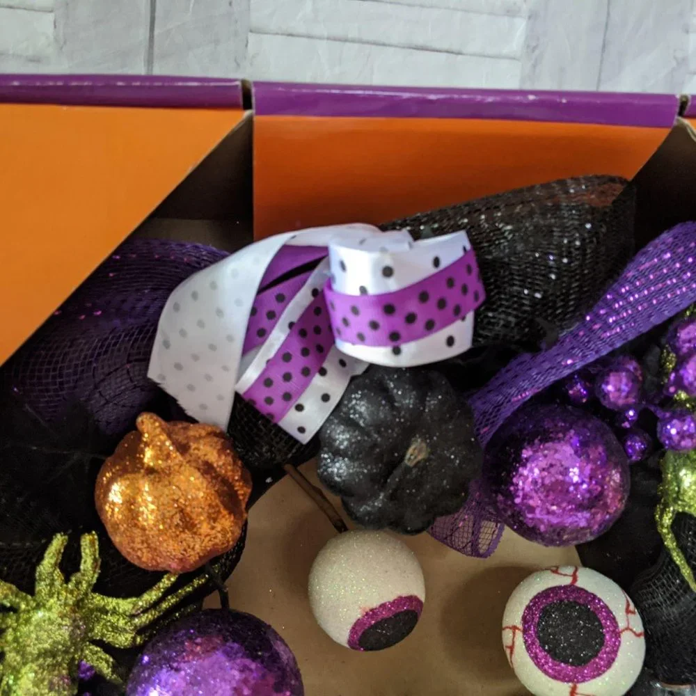Home accents Halloween wreath skull 20-in eyes‎ bla